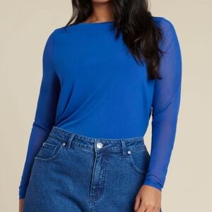 Eloquii Sheer Sleeve Tee